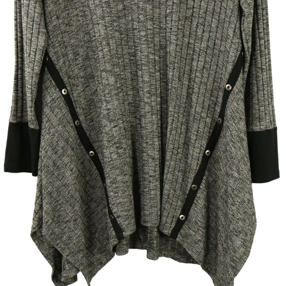 Comfy USA Randi Asymmetrical Hem Heather Gray Tunic Top M - Picture 2 of 4